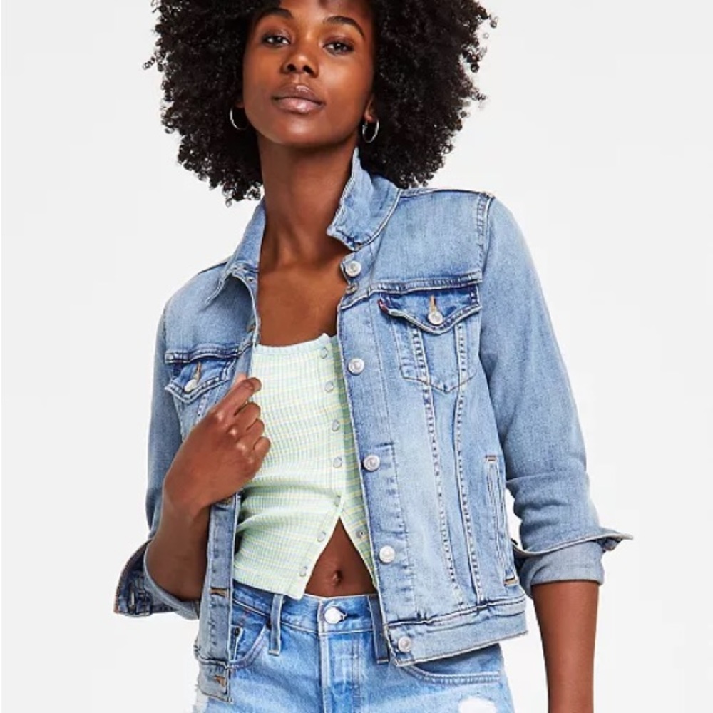 Levi’s Denim Trucker Jacket Medium Wash Sz XS - Picture 3 of 16